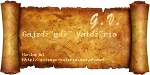 Gajzágó Valéria névjegykártya
